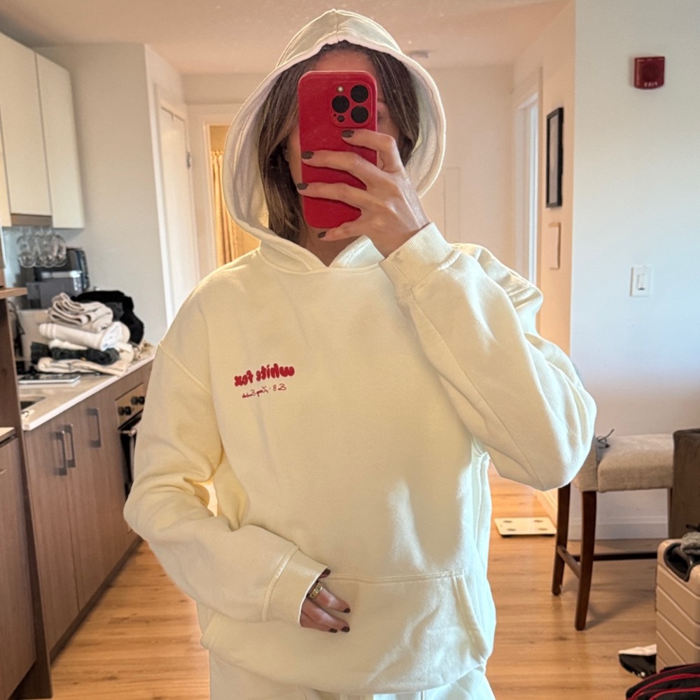 White Fox Cream & Cherry Hoodie